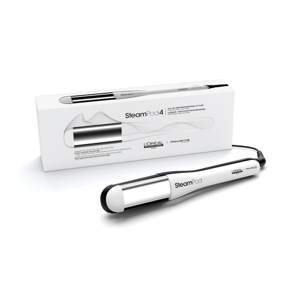 Lisseur boucleur vapeur Steampod 4.0 blanc/noir, L OREAL PROFESSIONNEL