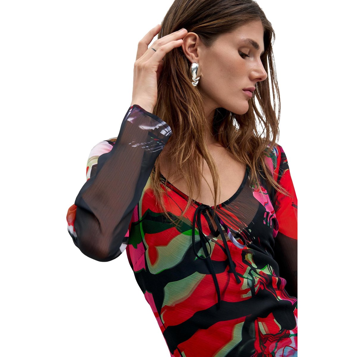 Robe imprimée à manches longues M. C. Lacroix noir, DESIGUAL
