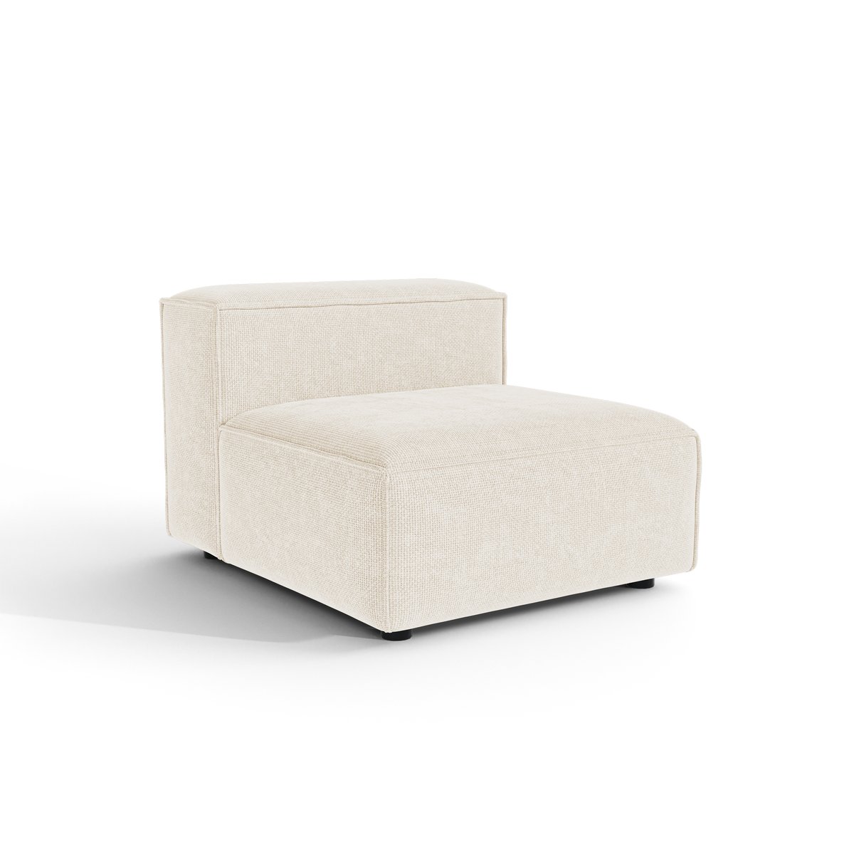 Fauteuil en velours chenillé CUBI crème, SIA HOME