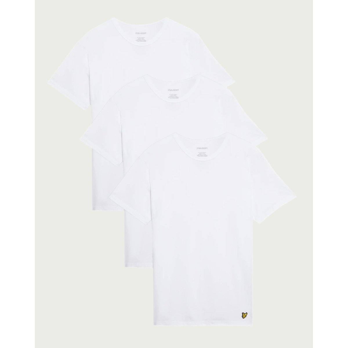 Lot de 3 T-shirts basiques blanc, LYLE & SCOTT