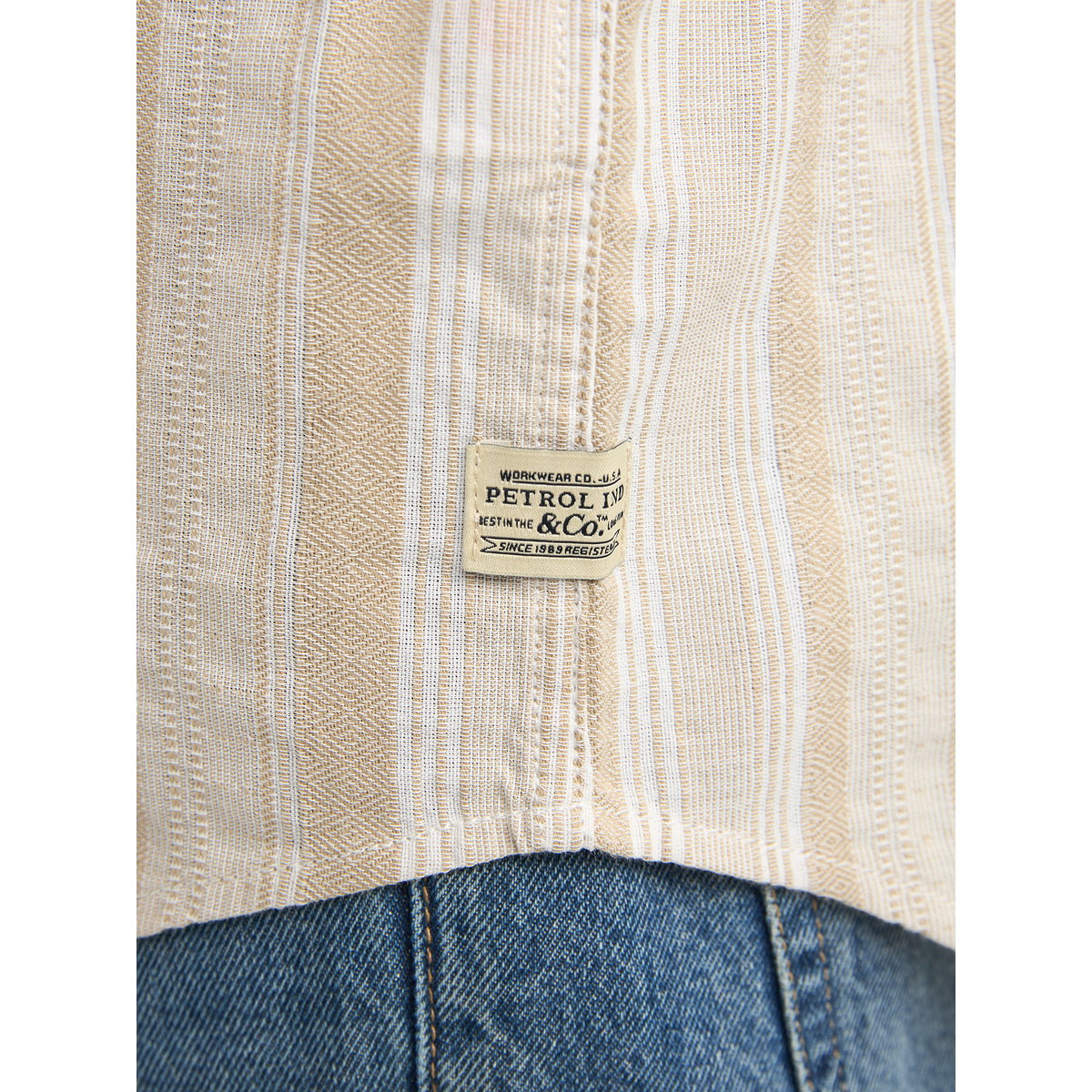 Chemise rayée à manches courtes ranger orange light tan, PETROL INDUSTRIES