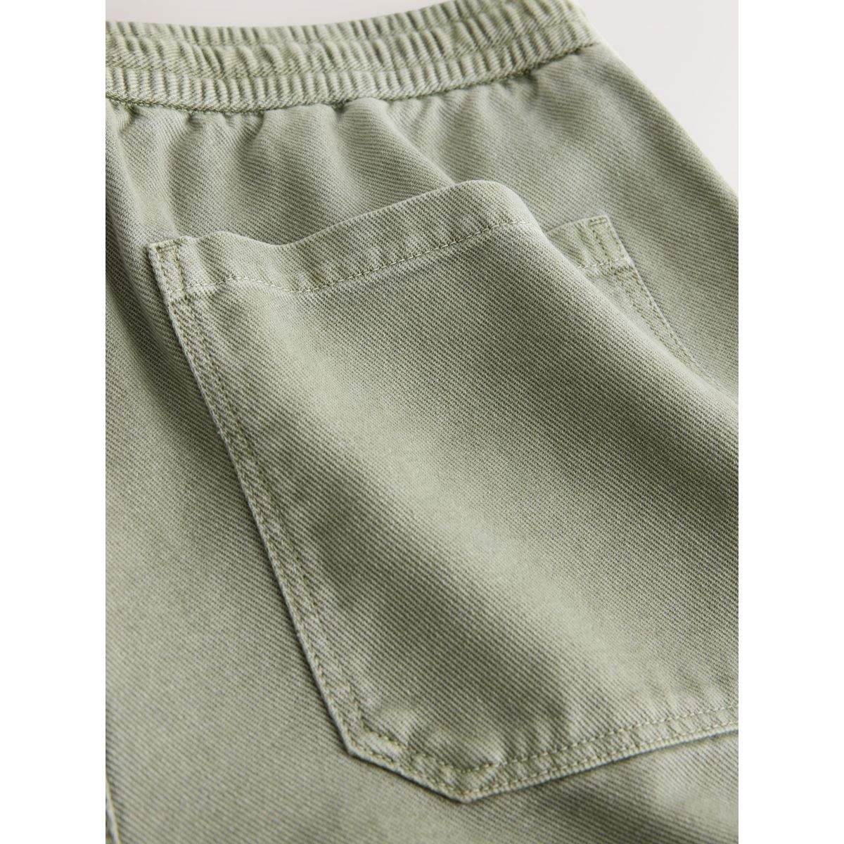 Pantalon authentique délavé taille élastique vert, NEXT