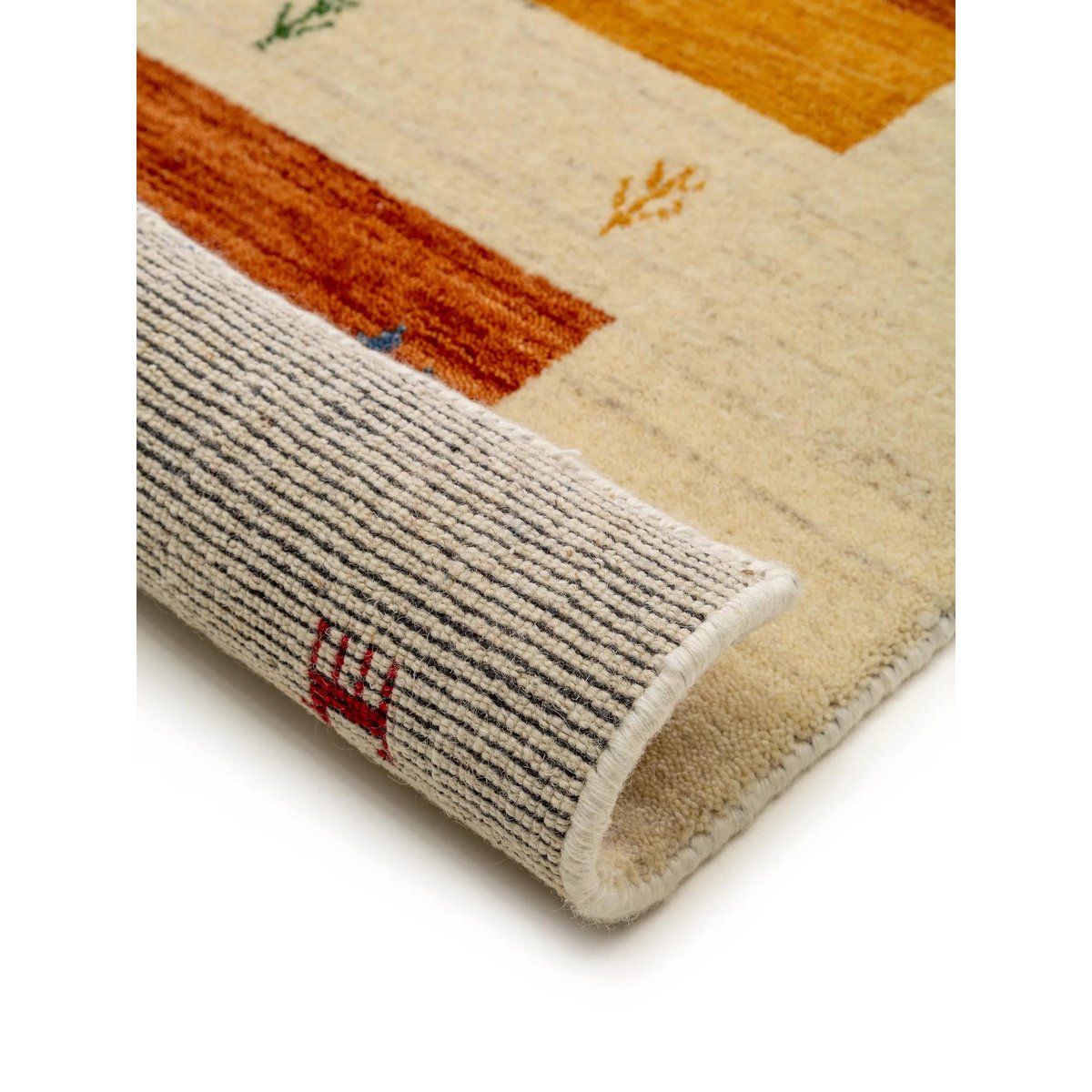 Tapis de couloir en laine tissé main JAMAL multicouleur/beige, BENUTA 