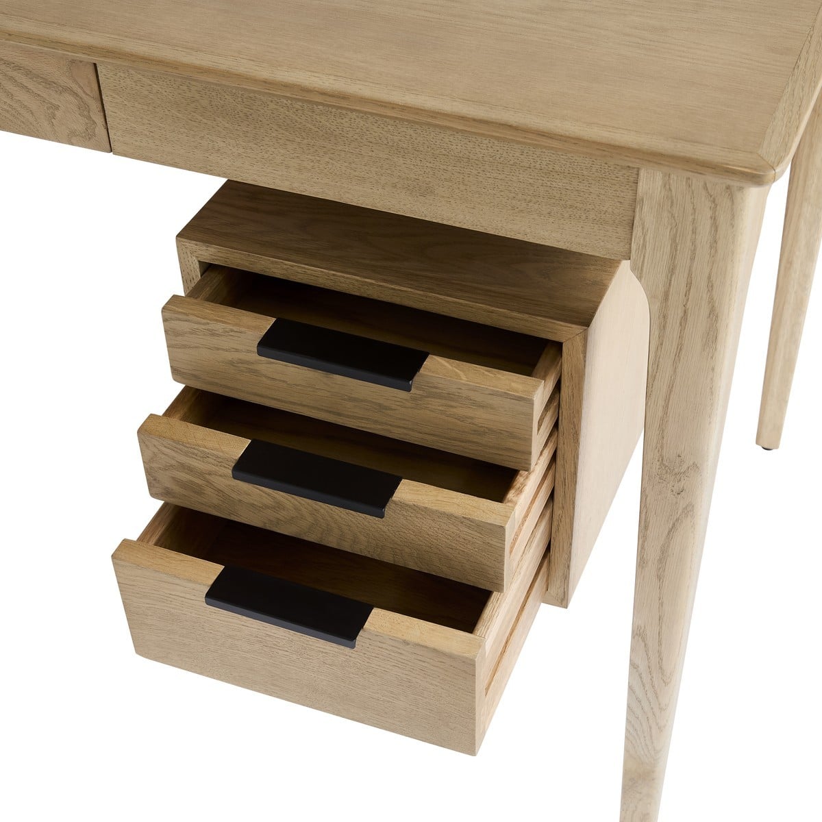 Bureau en chêne massif JASPER bois foncé, SIGNATURE