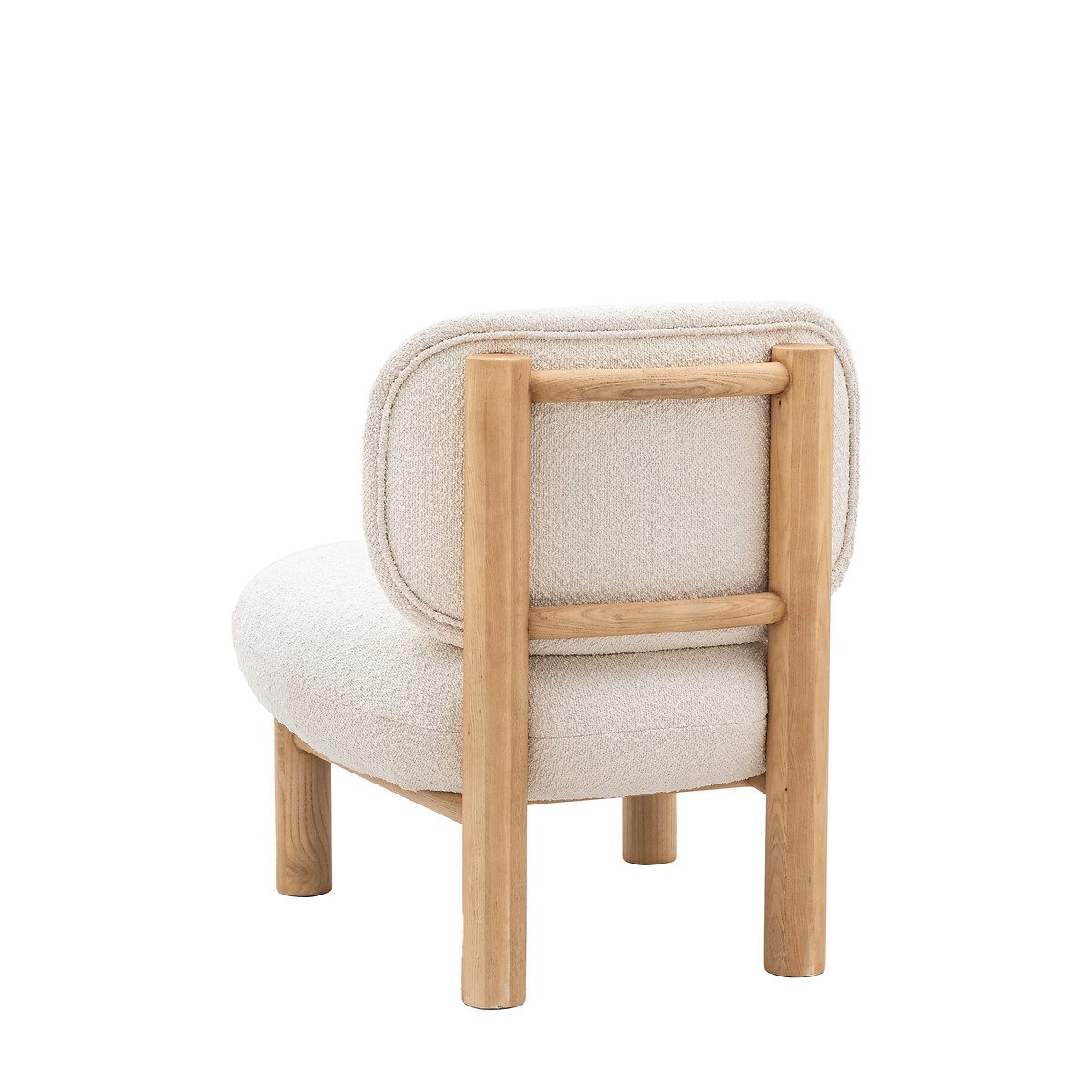 Kellan Boucle Accent Chair with Wood Legs ecru , SO'HOME