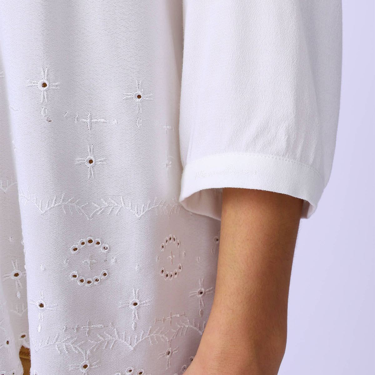 Blouse broderies blanc, MISE AU GREEN