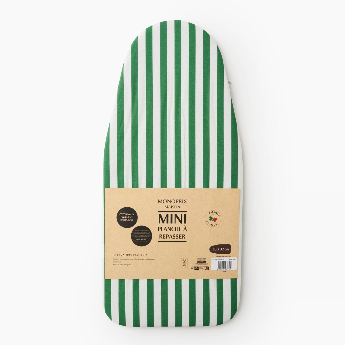 Mini table à repasser, 70x32cm, en métal et coton spring, MONOPRIX