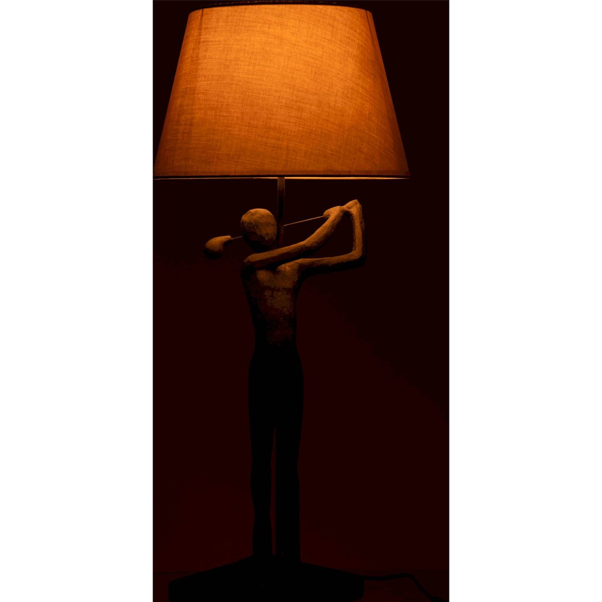 Lampe de table golfeur en résine noir et beige, RECOLLECTION