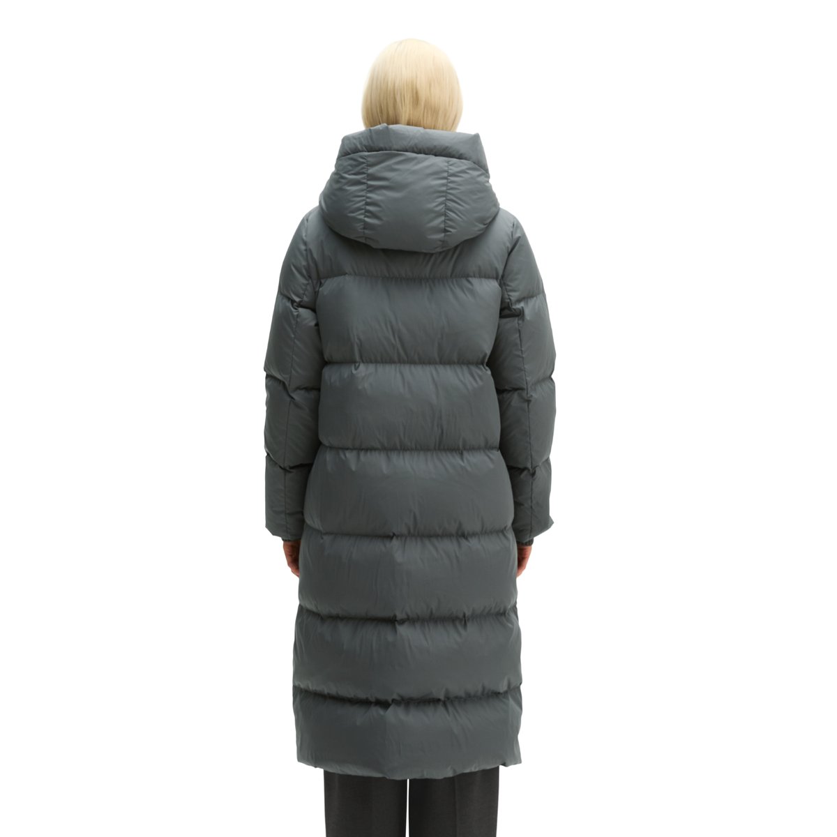 Manteau à capuche matelassé en duvet, coupe régulière à partir de matériaux recyclés gris, MARC O'POLO