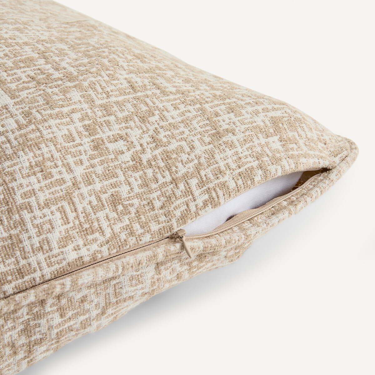 Housse de coussin en jacquard, AGOSTINA ecru/beige, AM.PM