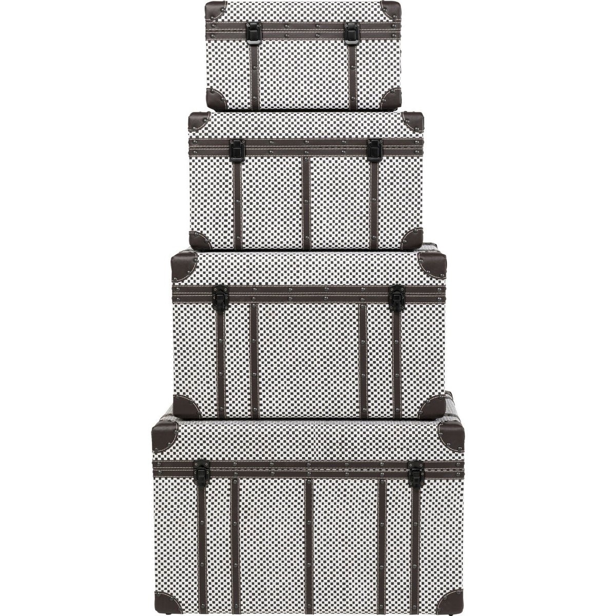 Lot de 4 coffres damier, CALDERA couleur unique, KARE DESIGN