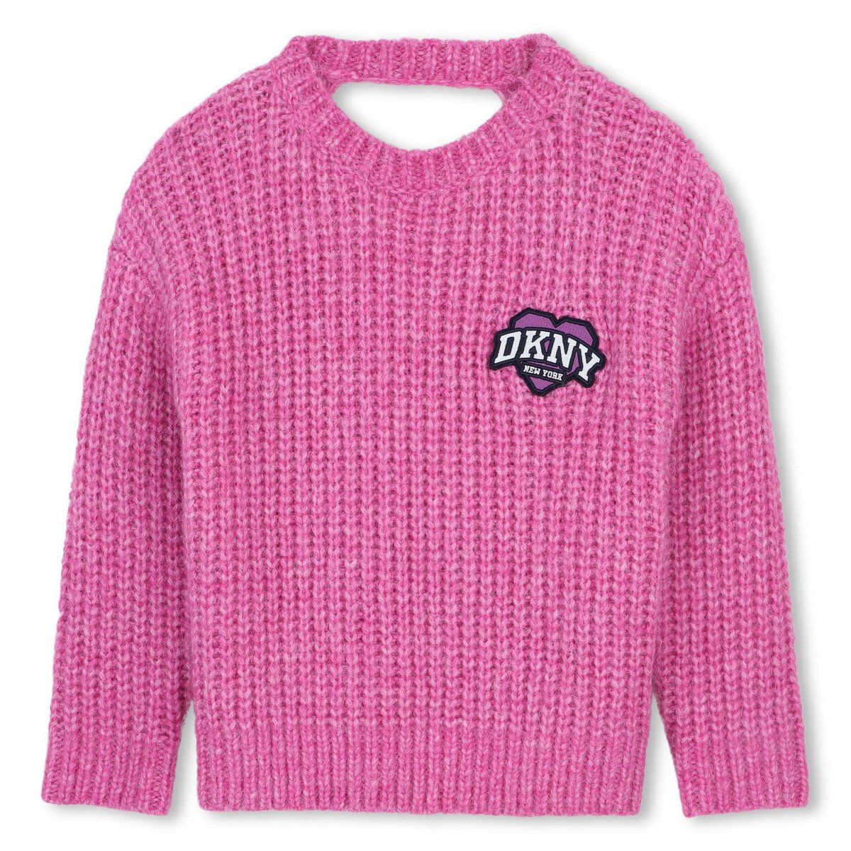 Pull tricot col rond begonia, DKNY