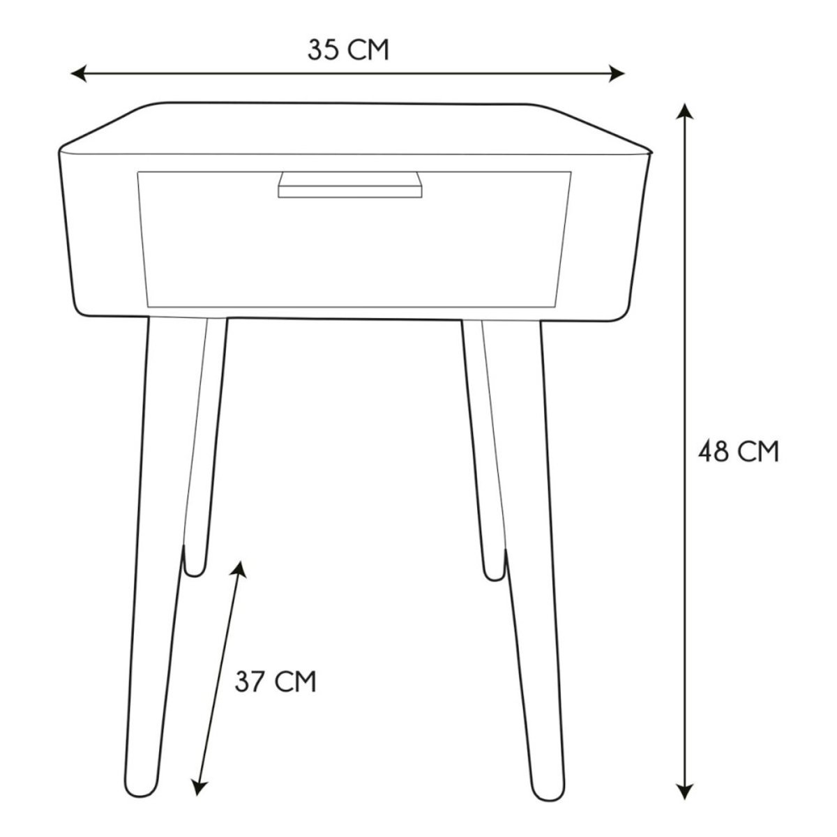 Table De Chevet 1 Tiroir Vert Kaki vert, DECORATIE