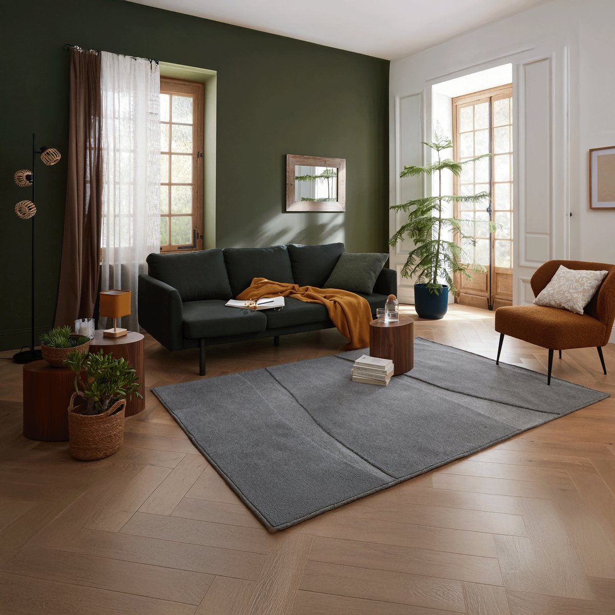 Tapis en laine, BLIDA gris, INSPIRE