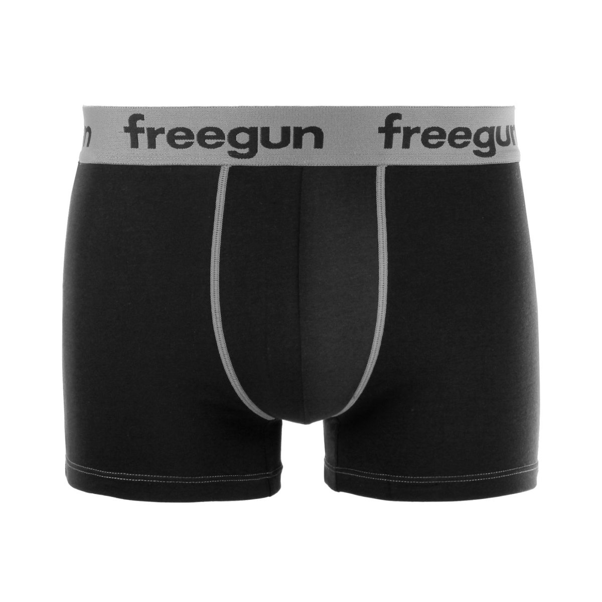 Lot De 9 Boxers Coton Uni noir/gris/bleu/blanc/rouge, FREEGUN