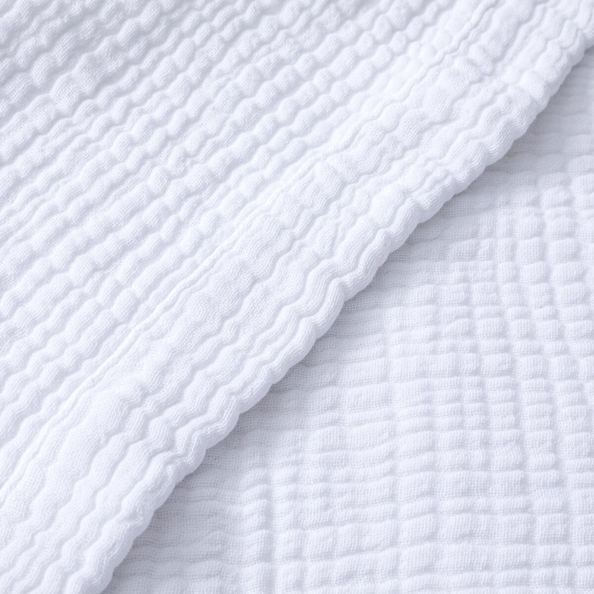 Plaid en gaze de coton, YAFA blanc, AM.PM