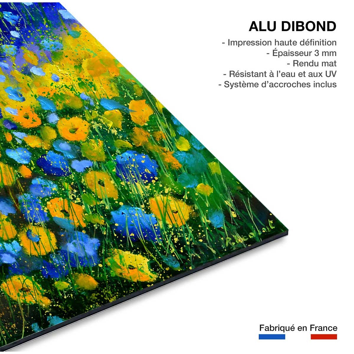 Tableau sauvages et fleurs des champs tableau alu dibond, HEXOA