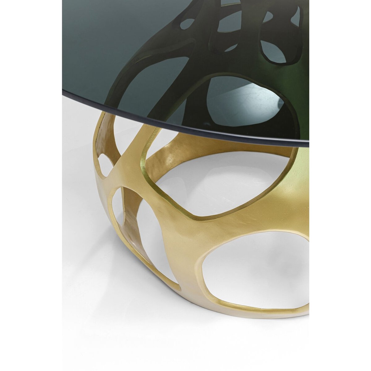 Table en verre et aluminium, VOLCANO or, KARE DESIGN