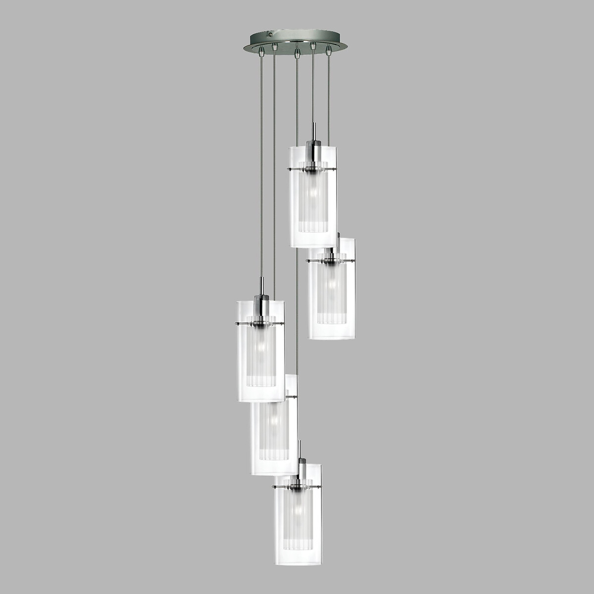 Dayton 5-Light Multi-Drop Pendant Light silver-coloured, SO'HOME