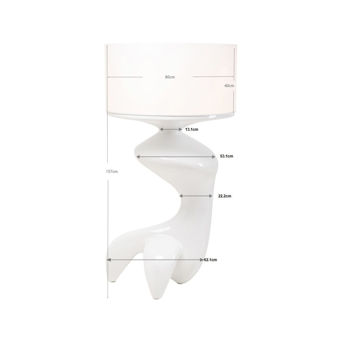 Lampadaire Erosia fuchsia 157cm blanc, KARE DESIGN