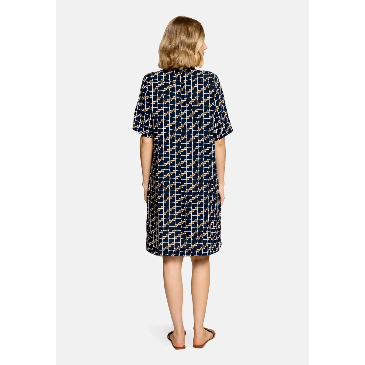 Robe-chemisier à impression dark blue/brown, BETTY BARCLAY