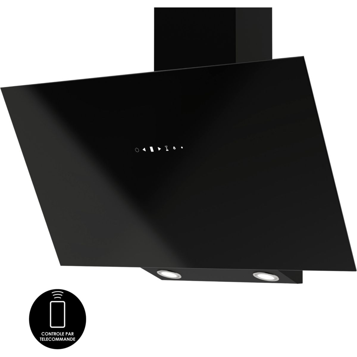 Hotte décorative murale inclinée AHMI671BK couleur unique, AIRLUX