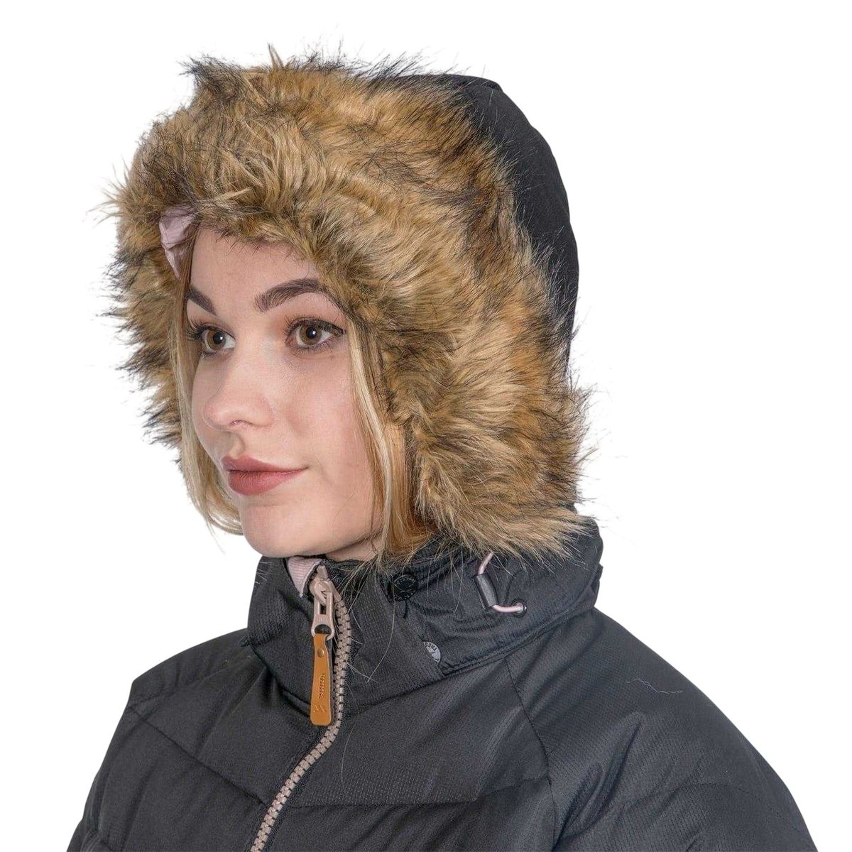Veste rembourrée à capuche avec bord duveteux NADINA noir, TRESPASS