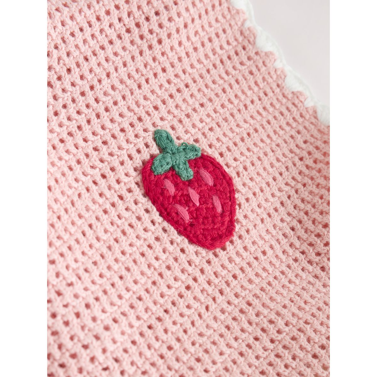 Robe en maille bébé crochet de fraise rose, NEXT