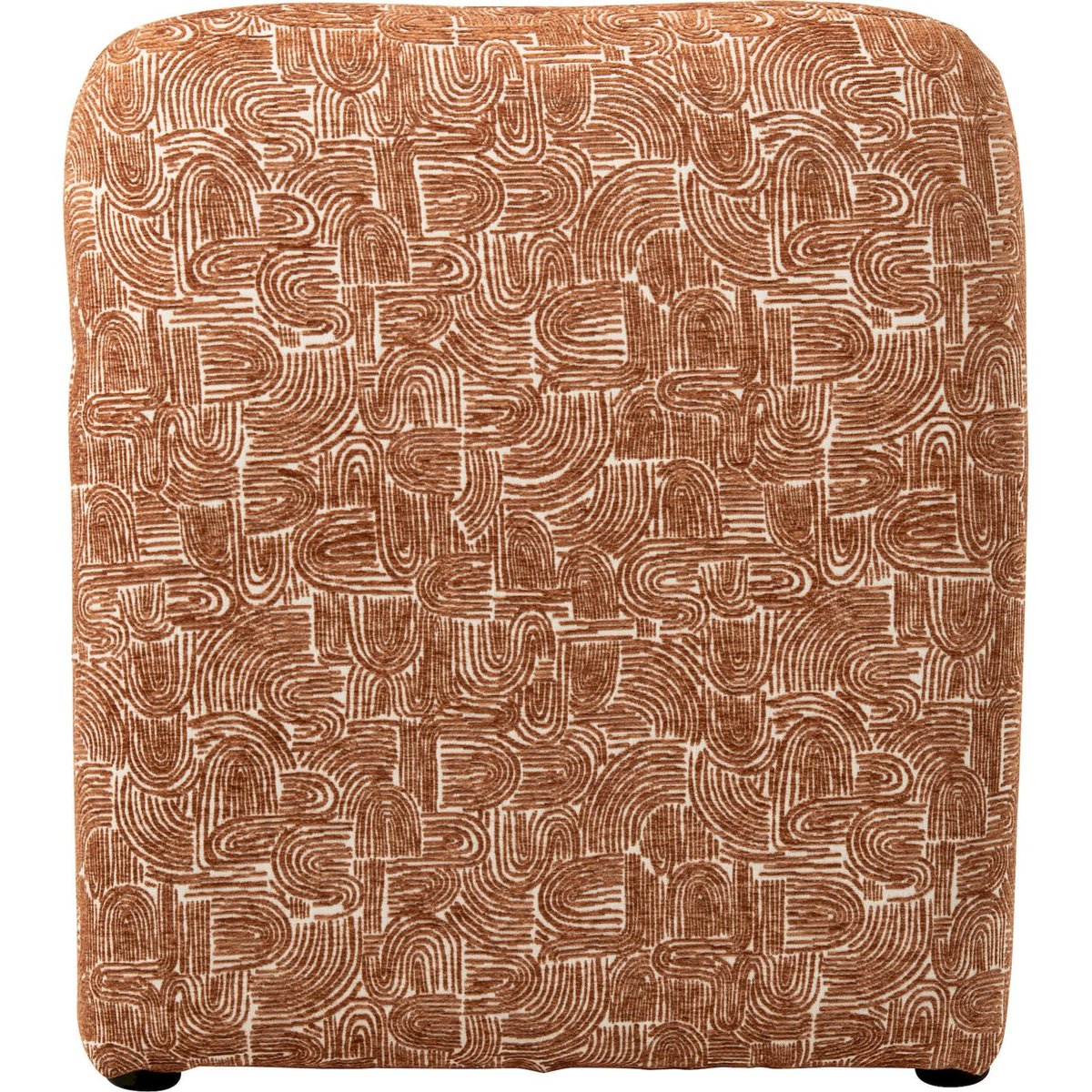 Chaise longue en tissu motif rétro rouille, RECOLLECTION