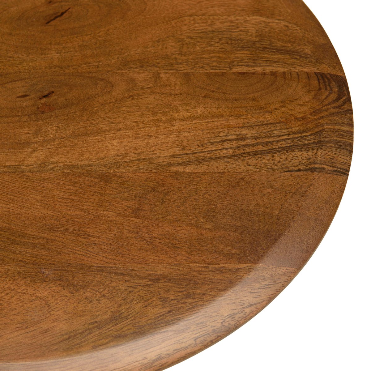 Table d'appoint 40 cm plateau en manguier pied ivoire TOSCA marron, PIER IMPORT