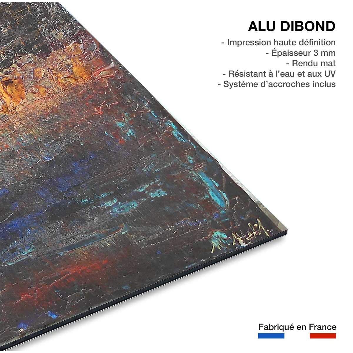 Tableau gris d'argent tableau alu dibond, HEXOA