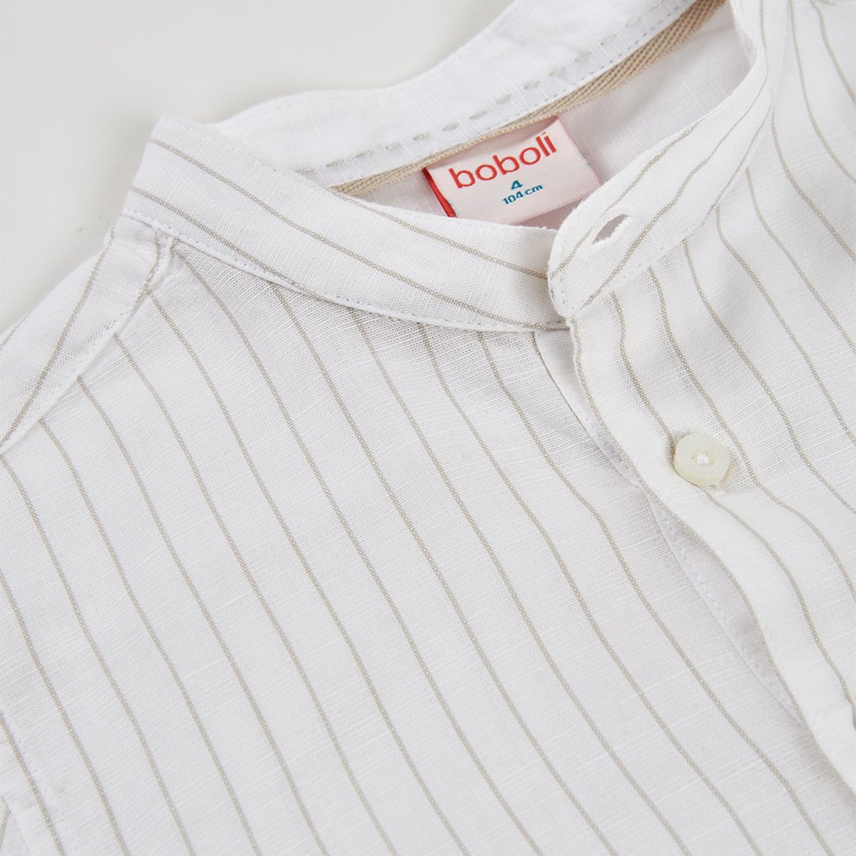 Chemise en lin rayée multicolore, BOBOLI