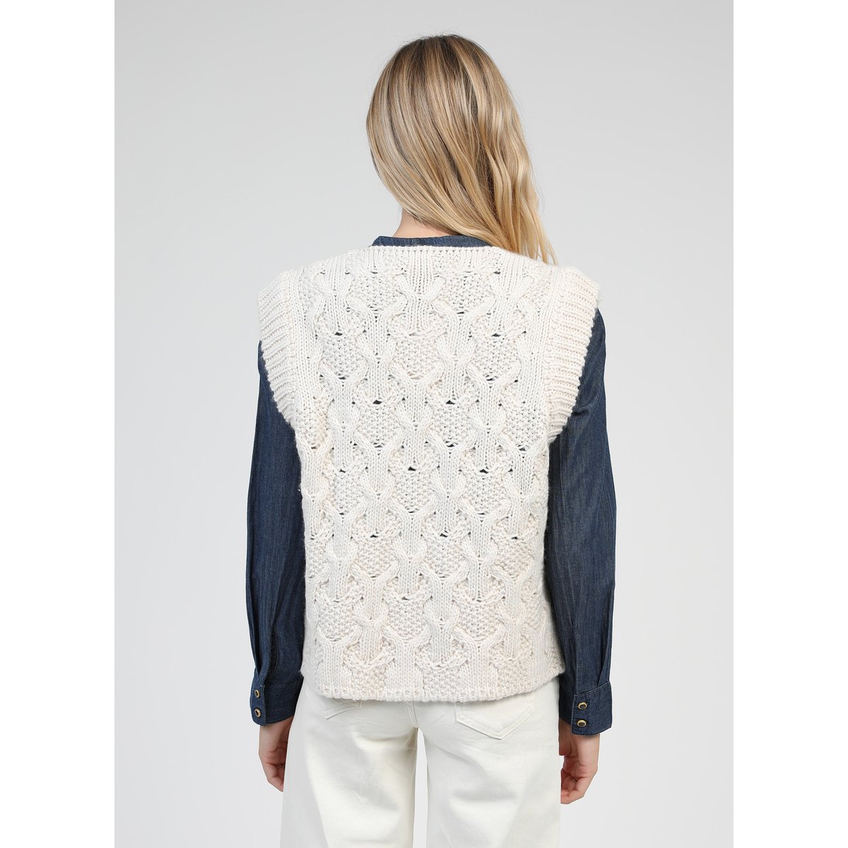 Cardigan Sans Manche LAJOIA ecru, AN'GE