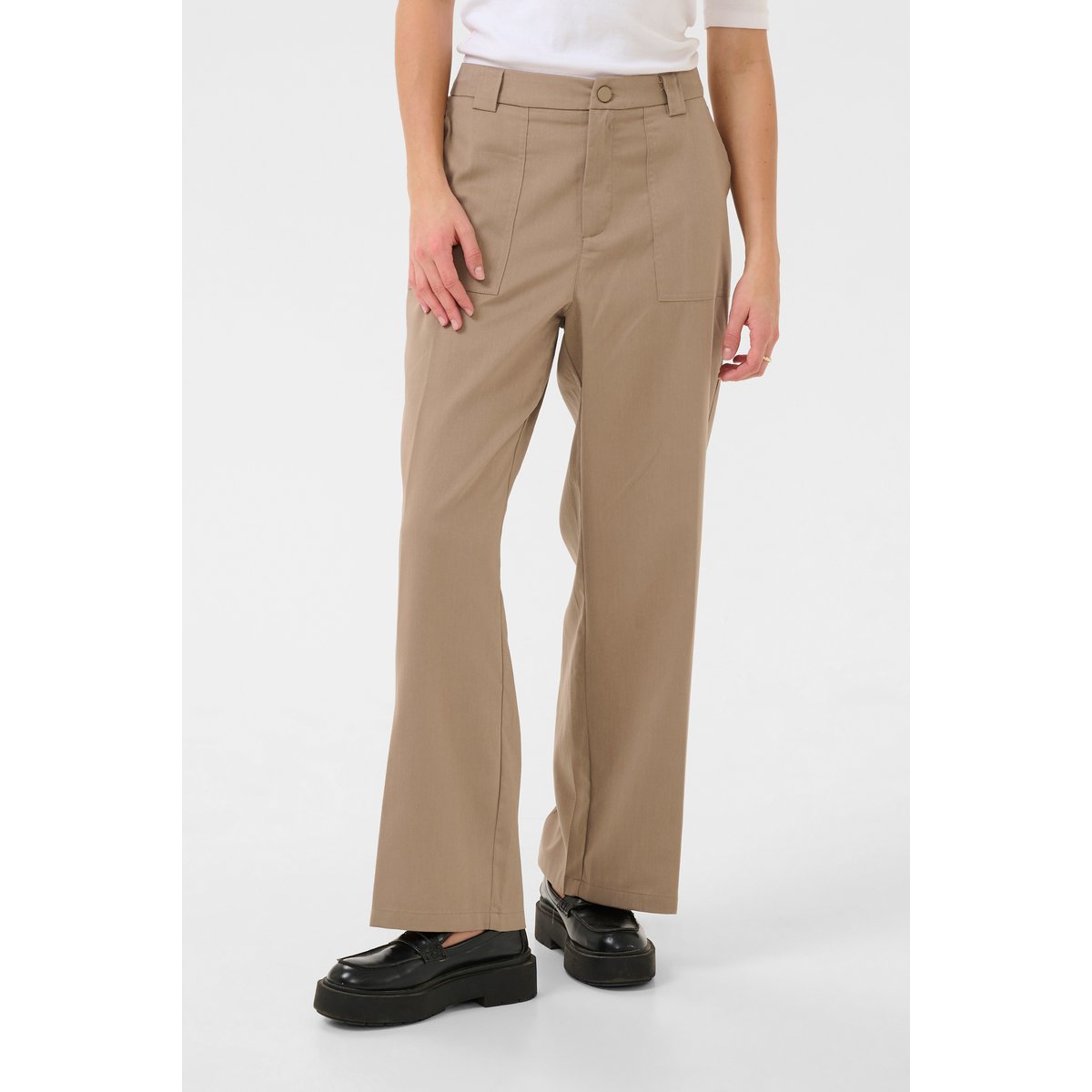Casual pants beige silver mink, KAFFE