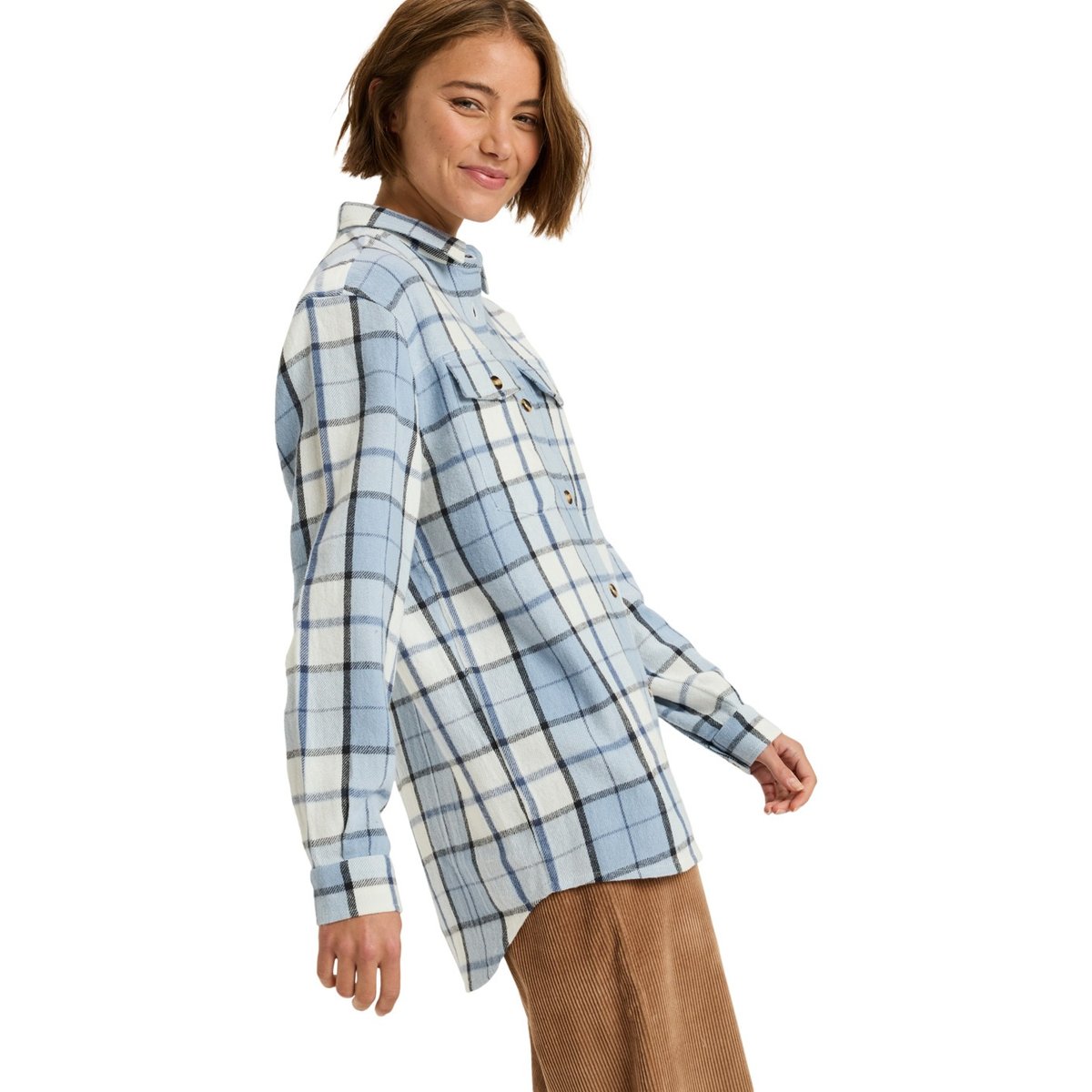 Chemise manches longues LET IT GO FLANNEL. bleu blueblizz mariachi plaid small, ROXY