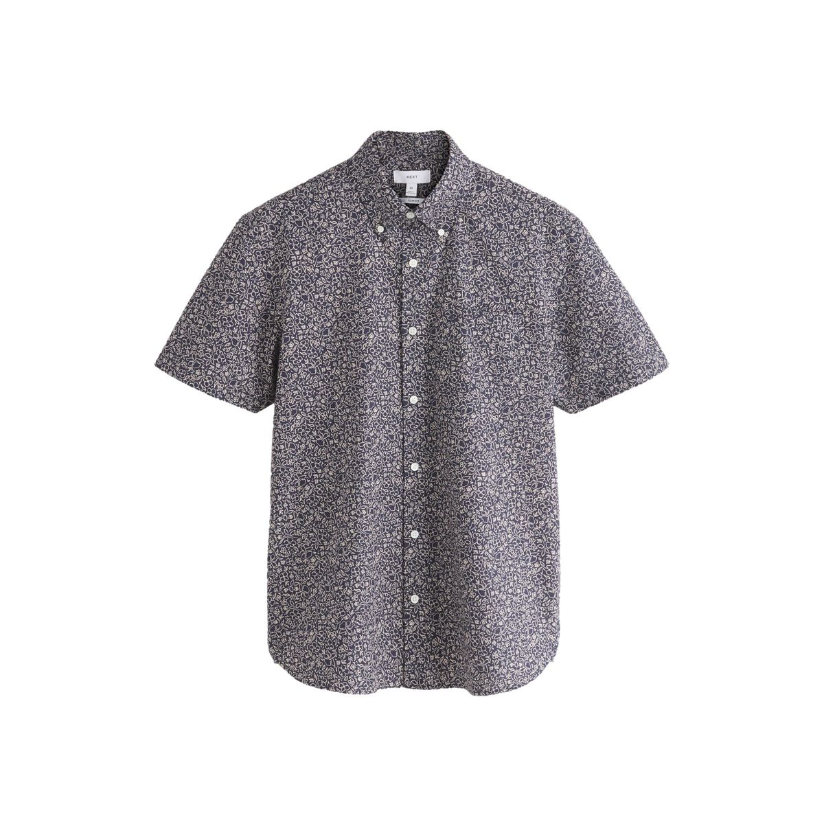 Chemise oxford slim stretch à imprimé imprimé fleuri bleu marine, NEXT