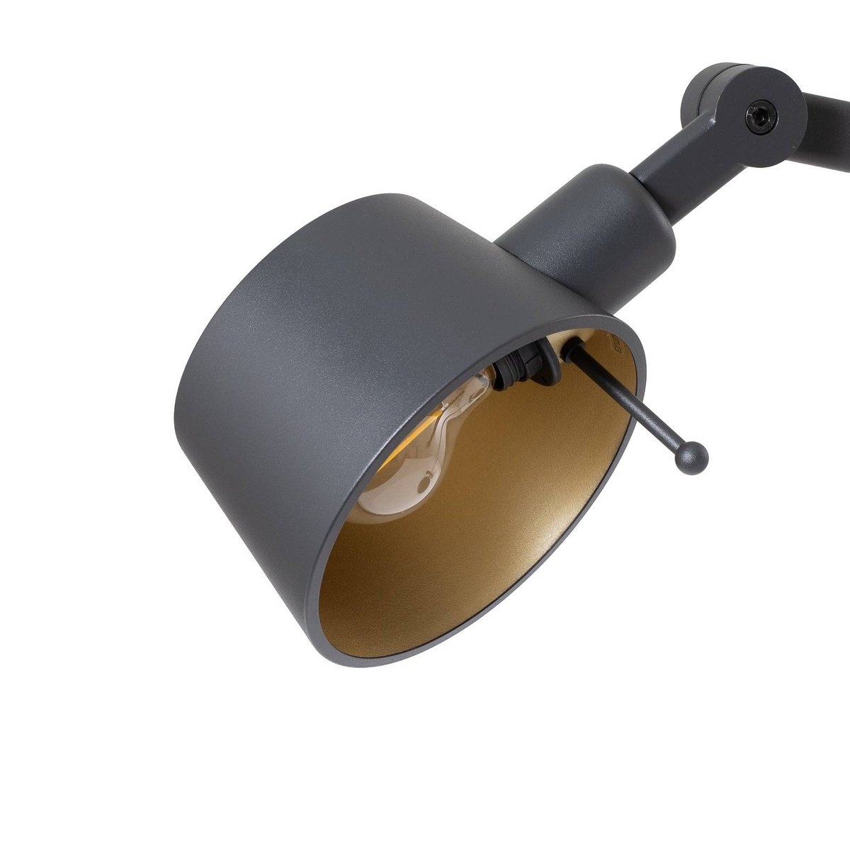 Lampe à poser en métal moderne, Silka noir, doré, LUCANDE