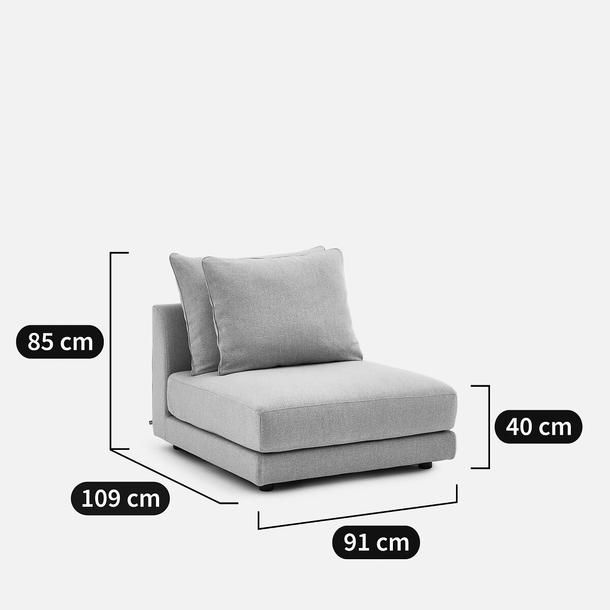 Chauffeuse modulable en tweedé, TIBERIO naturel/gris clair, AM.PM