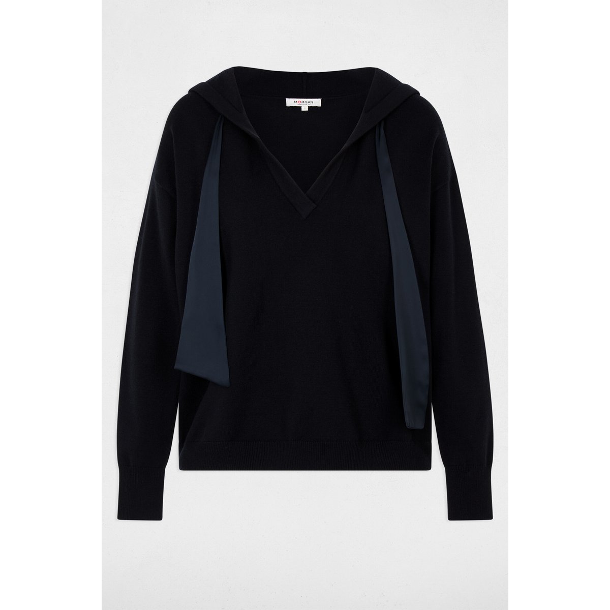 Pull à capuche bleu marine, MORGAN