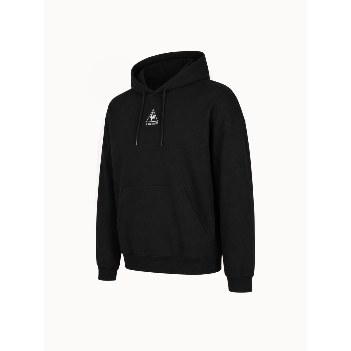 Sweat à capuche relax en double face VILLAGE DES NATIONS black, LE COQ SPORTIF