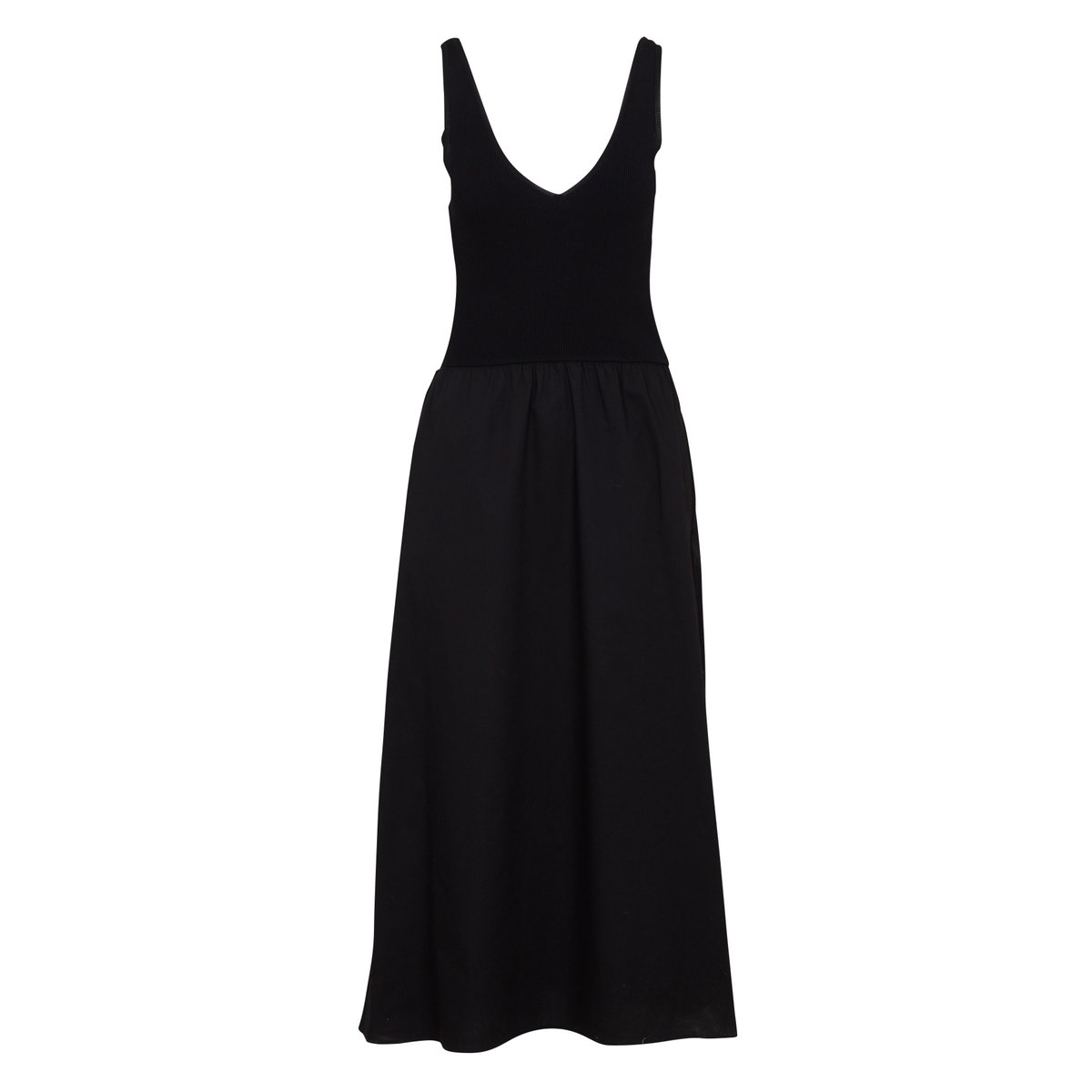 Robe trapèze bi-matières BYS noir, Maison 123