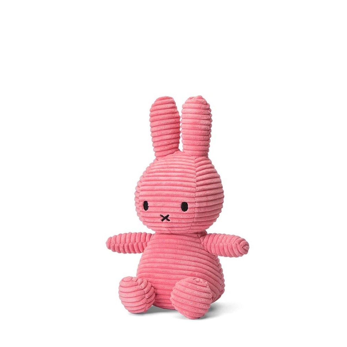 Peluche lapin Miffy velours côtelé éco rose, BON TON TOYS