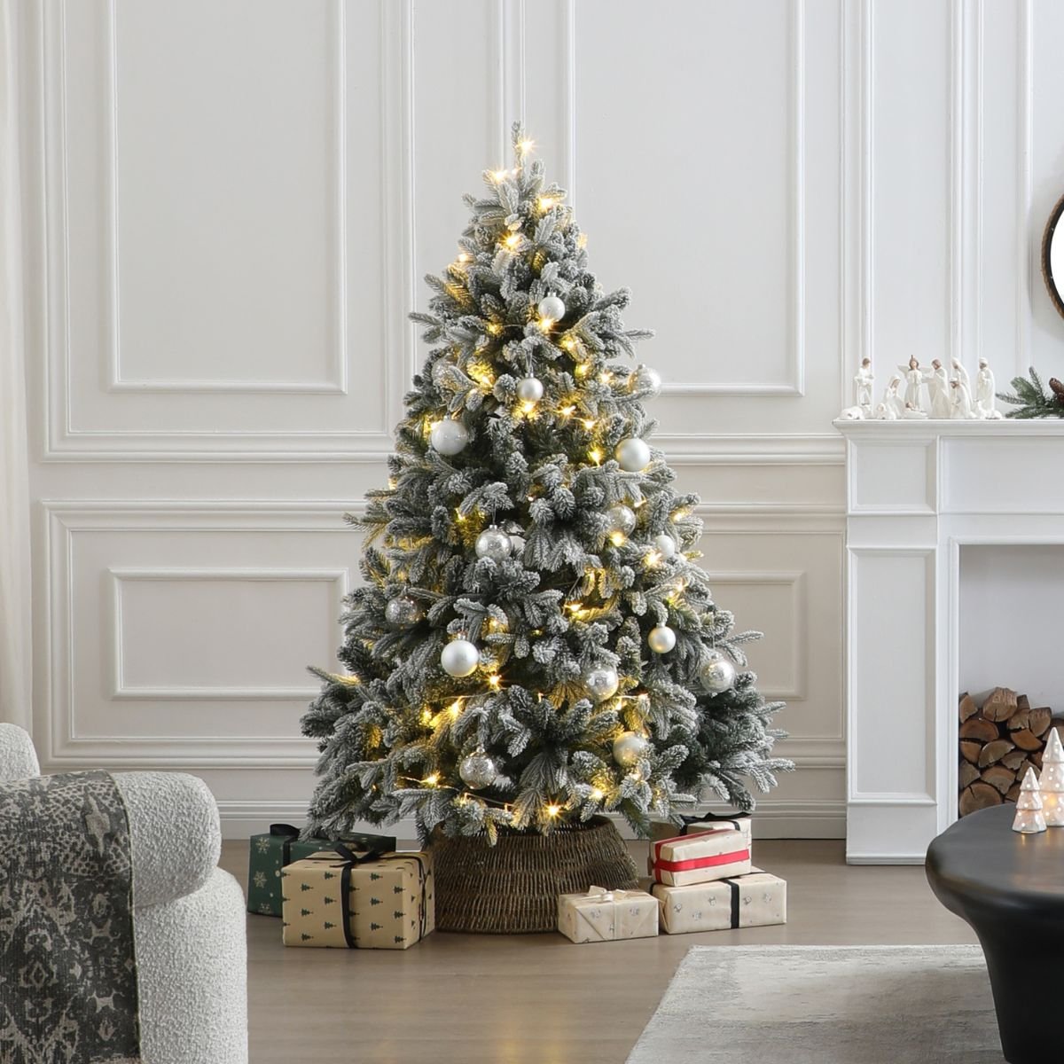 Set de 4 boules de noël mercurisées en verre D8 argenté, SIA DECO