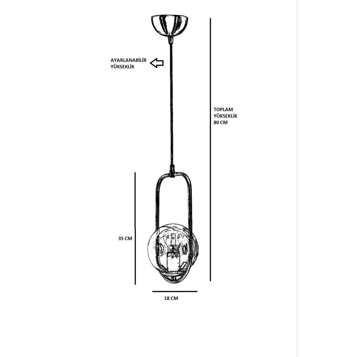 Suspension design dorée 1 globe verre dépoli sur cadre SIERRE doré, PIER IMPORT