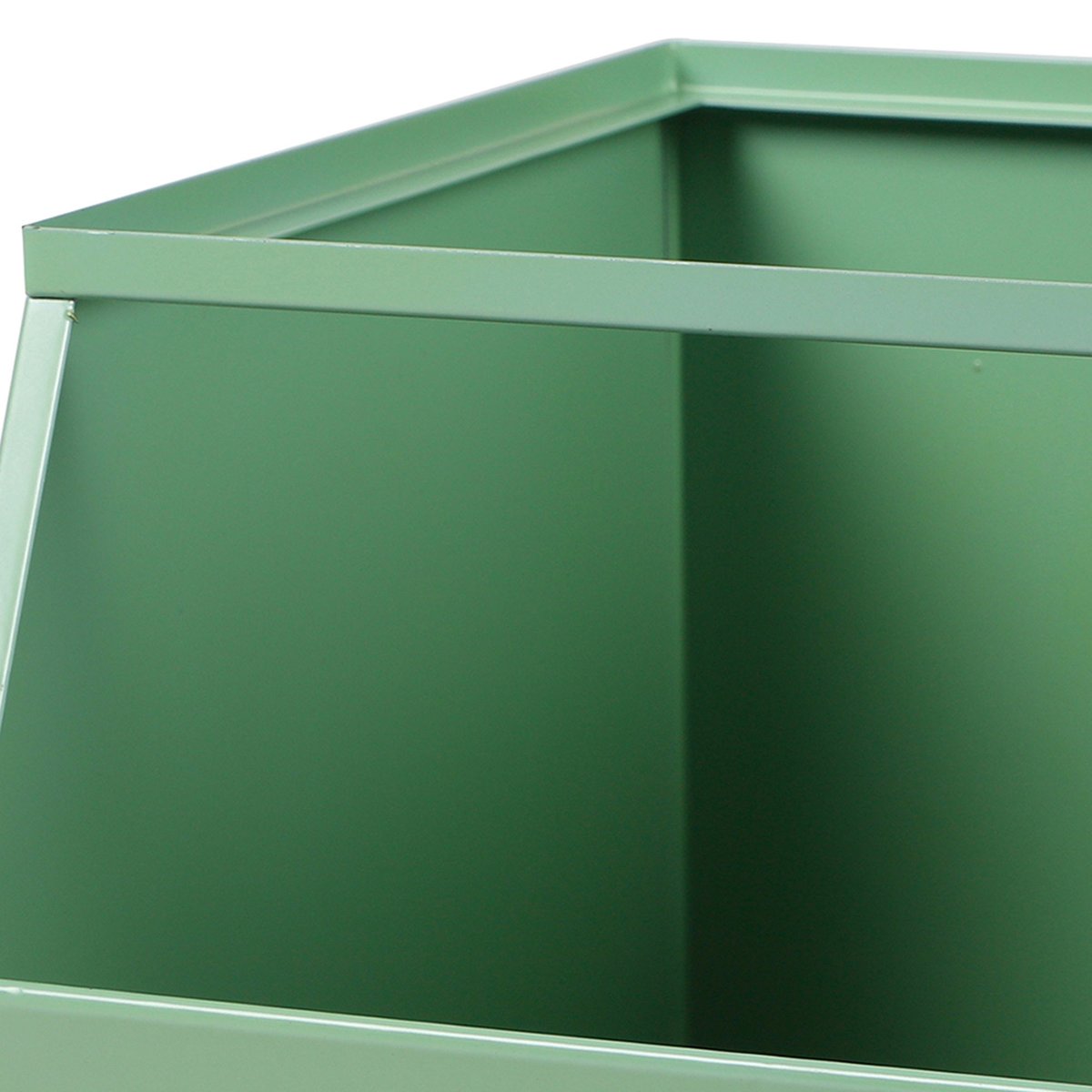 Casier de rangement en métal vert empilable avec étiquette 32x23x21cm vert, WADIGA