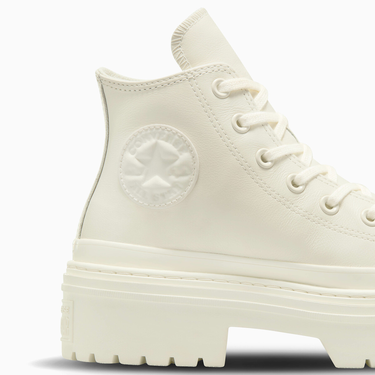 All Star Lugged Heel High Top Trainers in Leather ecru , CONVERSE