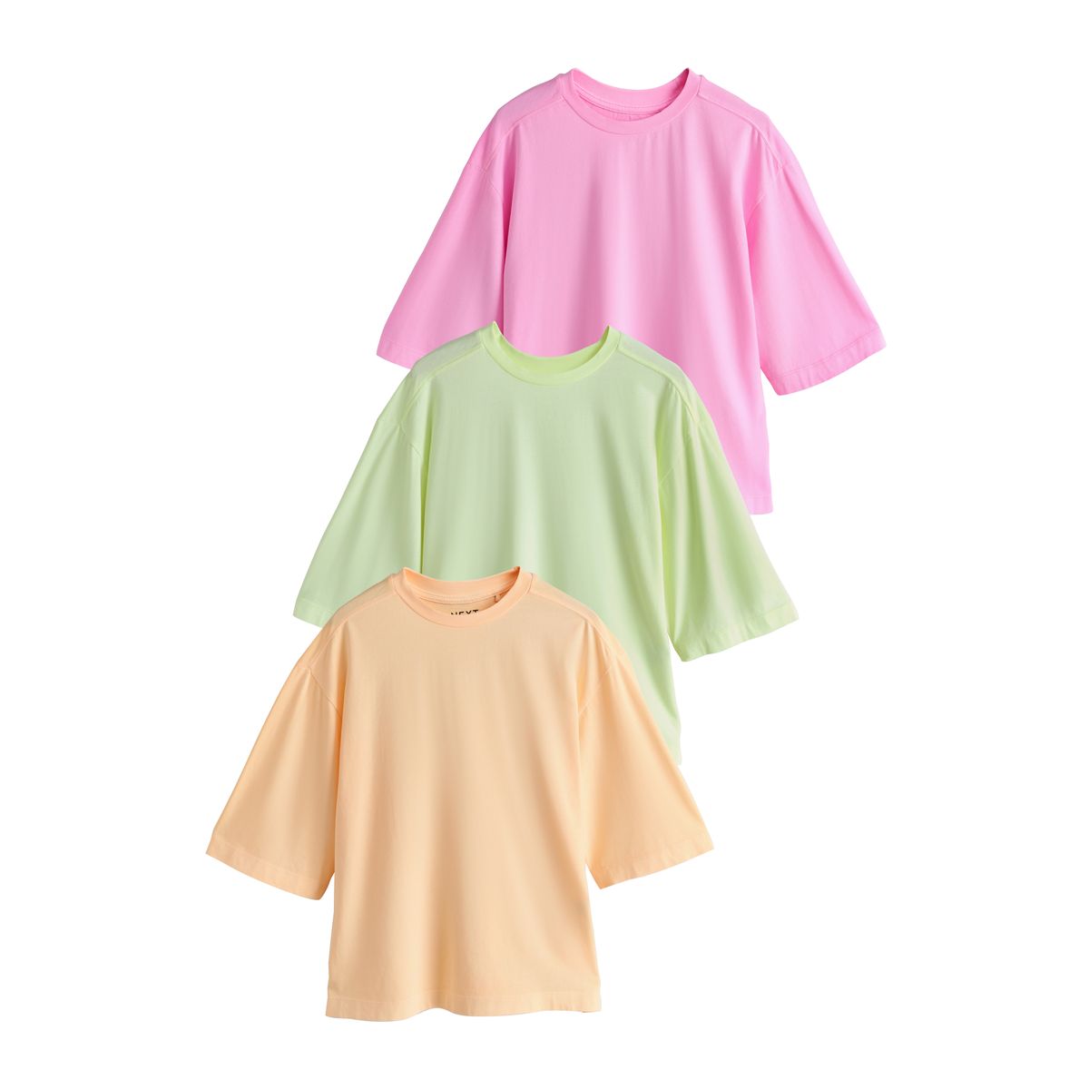 T-shirt ras du cou en coton, lot de 3 multicolore, NEXT