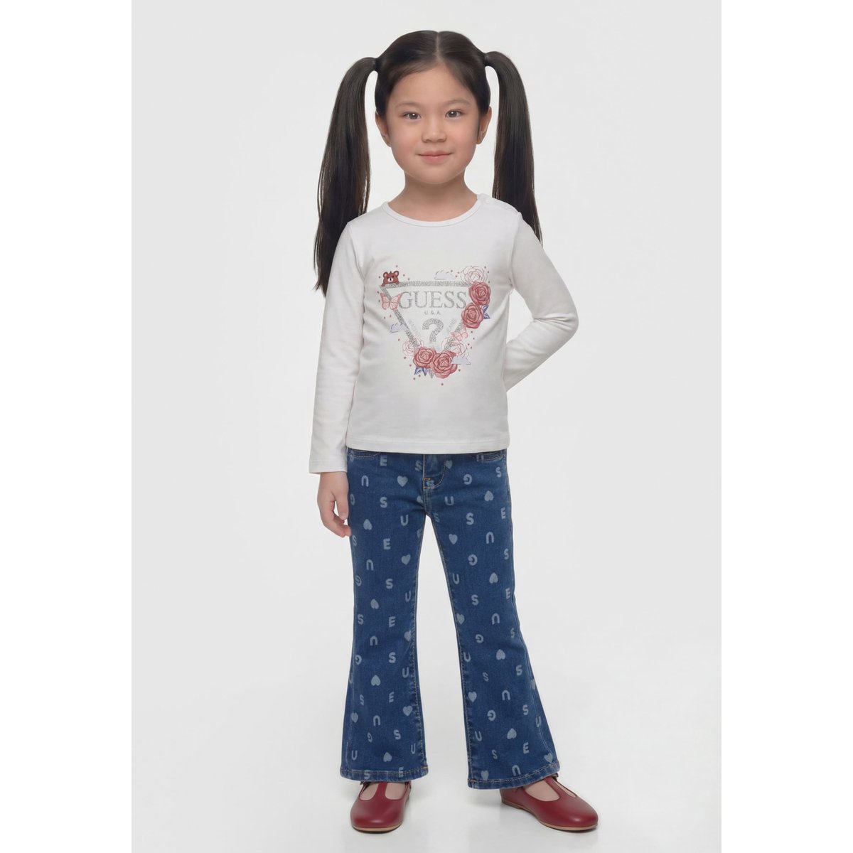 T-Shirt Avec Logo Imprimé blanc, GUESS KIDS