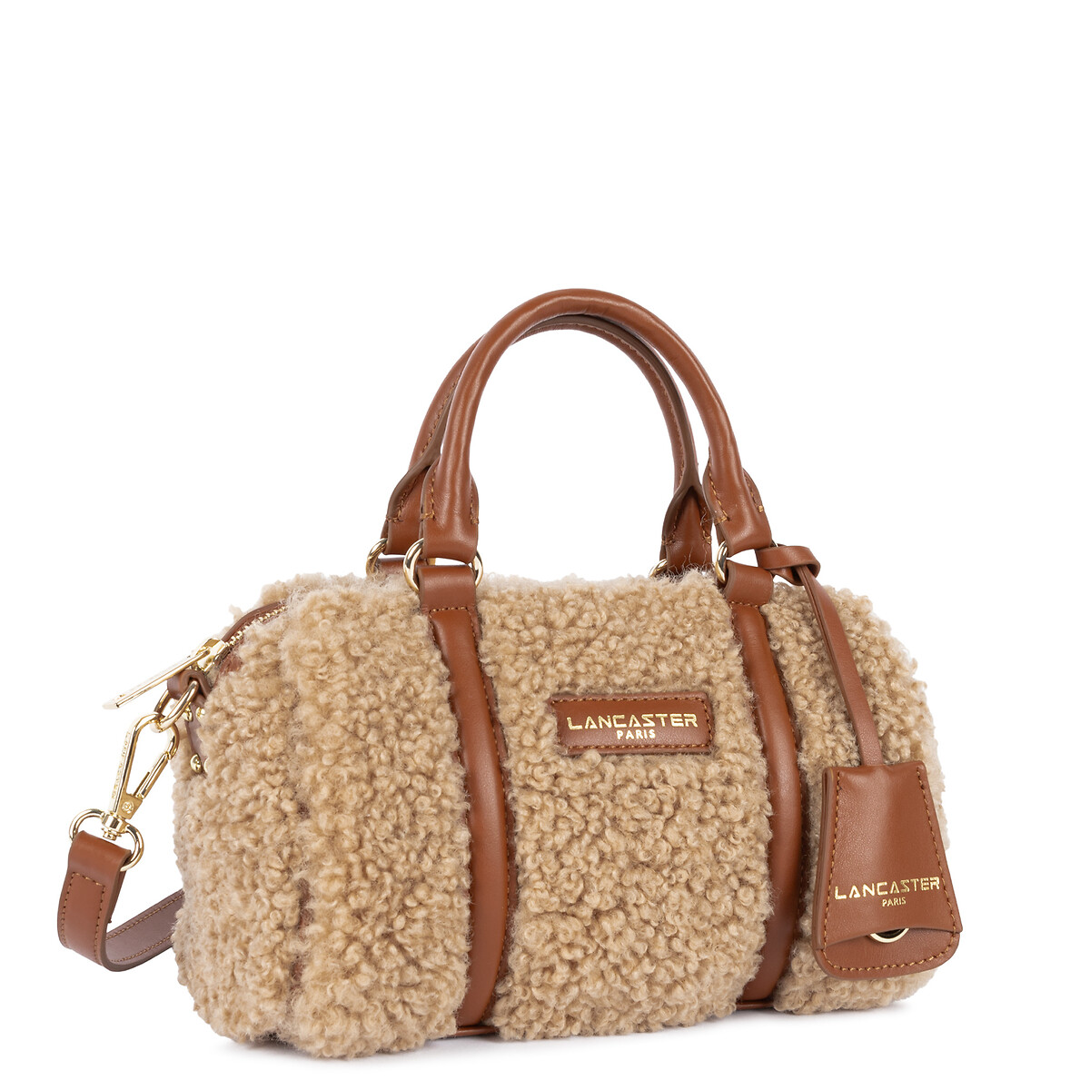 Sac à main polochon, MOUMOUTE cognac, LANCASTER
