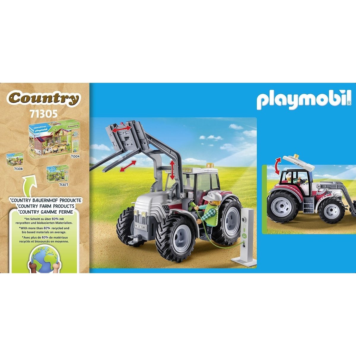 Grand tracteur électrique multicolore, PLAYMOBIL